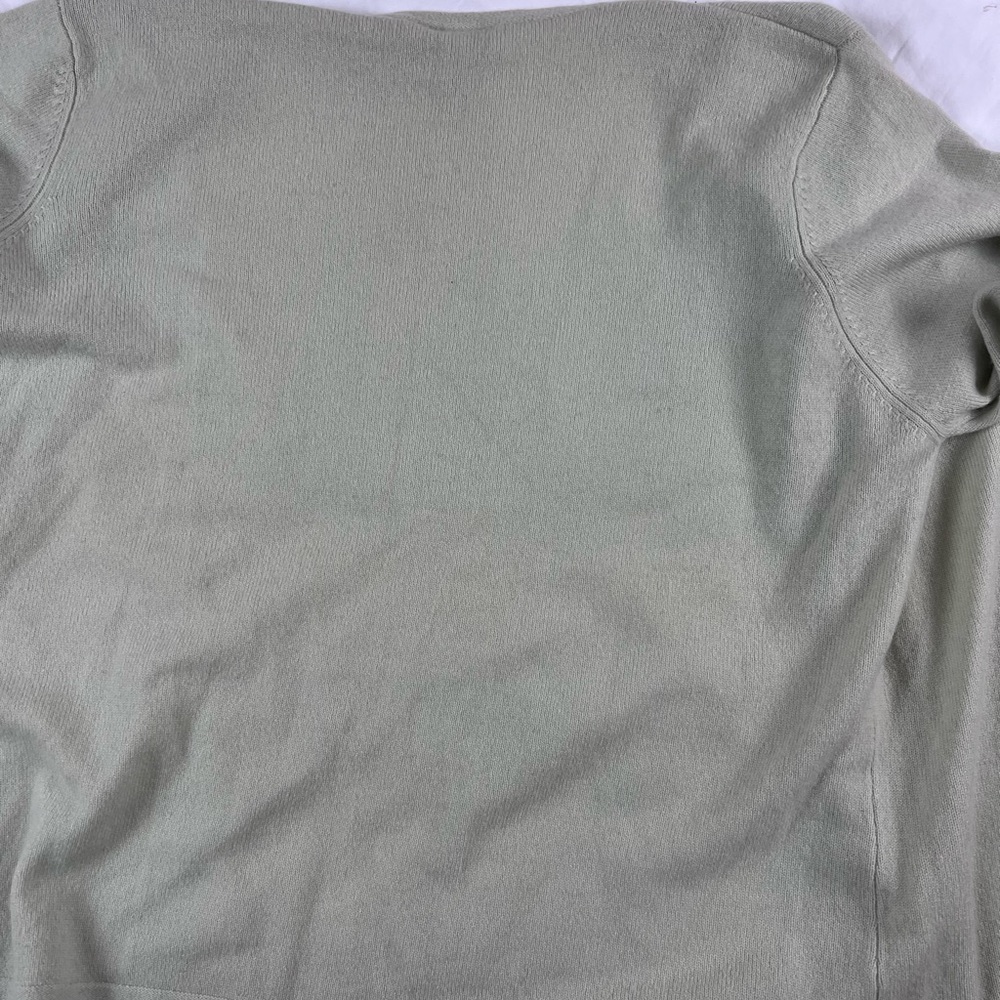 J. Jill 100% Cashmere long sleeve cardigan light green XL Tall - Picture 9 of 9